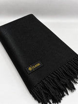 Premium Australian Lamb Wool Shawl – Plain Black