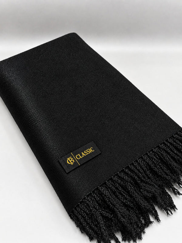Premium Australian Lamb Wool Shawl – Plain Black