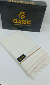 Premium White Wool Shawl – Handmade